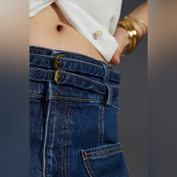 NWT - Anthropologie Front Pockets Denim Mini Skirt - Picture 5 of 6